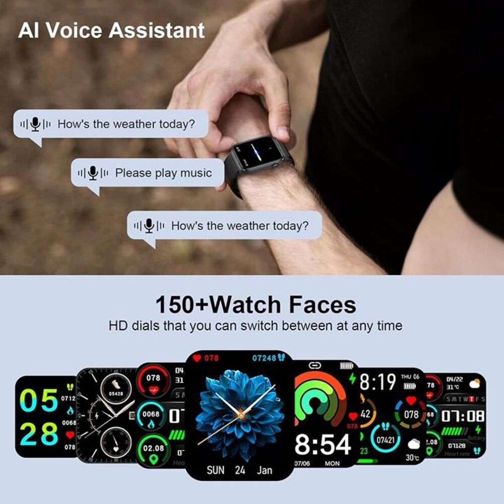 Smart Watch for Men Women, Grey - Picture 5 of 8